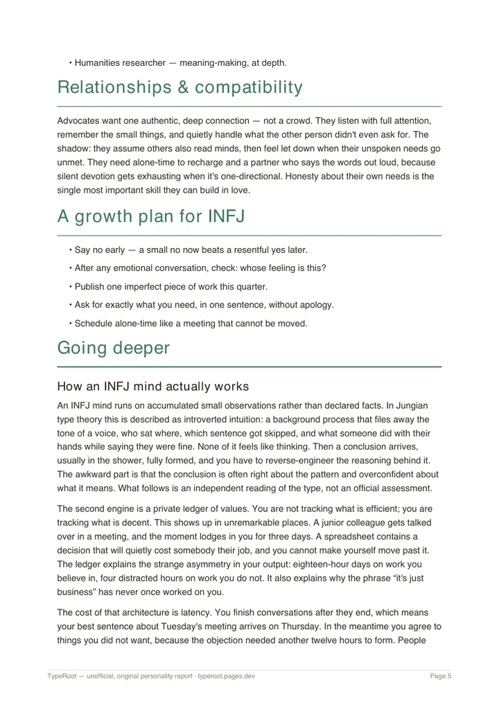 Report page on relationships and the growth plan